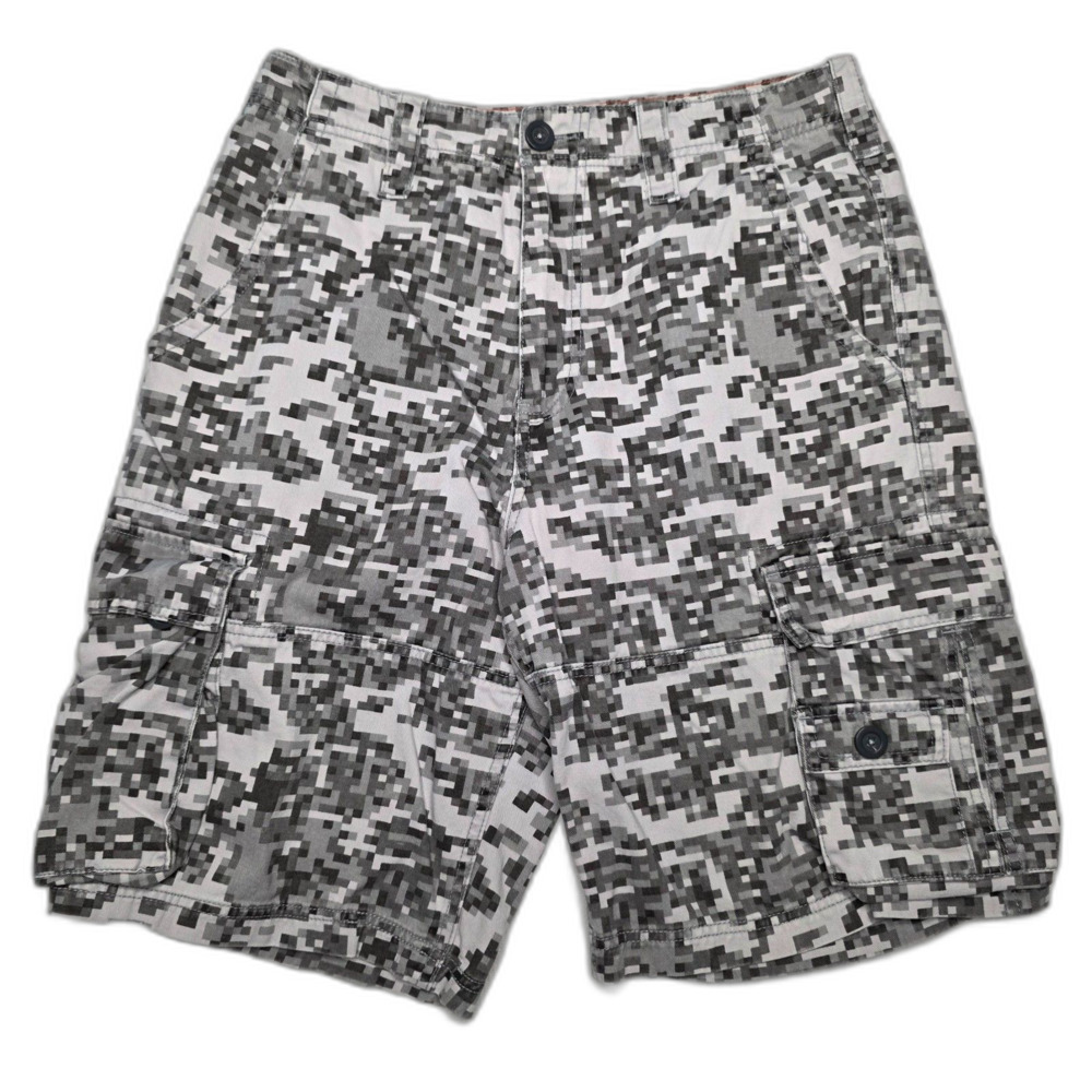 American Rag Men’s Cargo Shorts 31 Digital Camo Gray Cotton Relaxed Fit